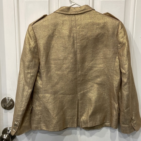 LEA ROME Gold Linen blazer jacket size 36 /2 - Picture 4 of 5